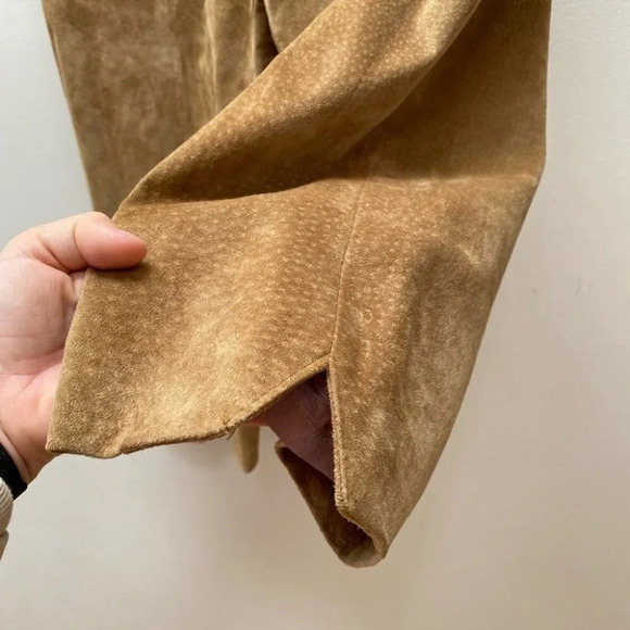 Vintage - Cropped High Waist Retro Danier Leather Suede Pants - Picture 5 of 5